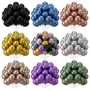 Solid 12-inch Chrome Metal Latex Disposable Eco-Friendly Balloons High-quality Golden for Wedding and Birthday Party Decorations