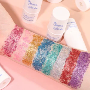 Wholesale Julystar High Gloss Hair and Body Glitter Stick 8 Colors Professional Flash Sequin Powder for Festival Party Makeup