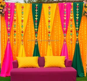 Wholesale Haldi & Mehndi Ceremony Setup For Events Party Supplies Multicolor Strings Wedding Backdrop Decoration Garlands