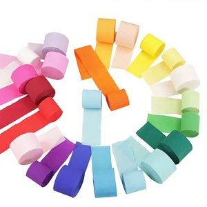 Eco-friendly Bright Color Handmade DIY Party Decoration Crepe Paper Streamers Crinkle Roll Crepe Paper for Wedding Graduation
