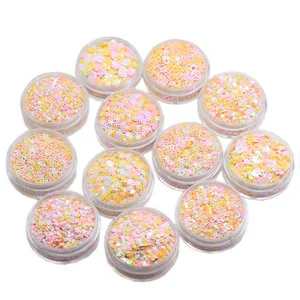 12 Styles Pink Yellow Orange Mixed Fin Glitter Bulk Nail Art Sequins Paillettes DIY Makeup Wedding Decoration Party Confetti