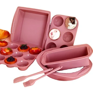 Food Grade Silicone Baking Set Fully Equipped Baking Tools Cookie Cake Molds Tray For Muffin And Cake Tools