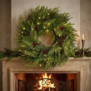 Christmas Wreath Front Door & Wall Hanging Wreath for Home Gathering Party Decoration
