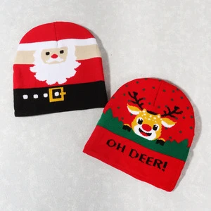 Christmas Hat Cartoon Snowflake Knitted Colorful Christmas Beanie