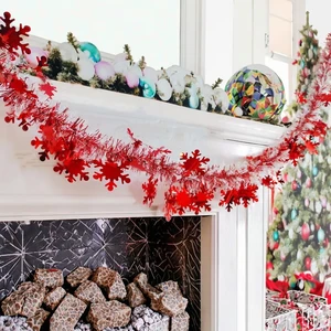 Wholesale Christmas Decorations Snowflake Tinsel Garland Party Wreaths & Garlands