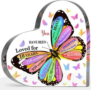 Durable Acrylic Flower Plant Anniversary Plaque Flower Style Couple Wedding Gift Happy Anniversary
