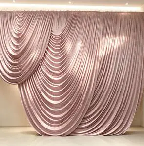 Wedding Large Curtain Background Cloth Stage Arc Fabric Ceiling Curtain Wedding Banquet Hall Stage Ceiling Decoration