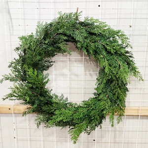 Factory Artificial Cypress Pine Wreath for Party Holiday Decor Cedar Cypress Round Wreath & Garland for Christmas Decoration