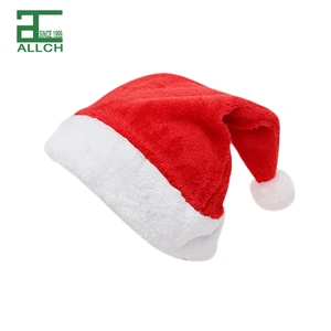 ALLCH Unisex Adult & Child Traditional Red Christmas Hat Faux Fur Santa Hat With Plush Trim for Winter Parties
