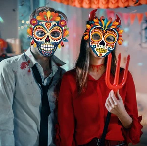 Mexico Day of the Dead Mask Handmade Diy Masquerade Party Performance Decorated Horror Mask Wholesale