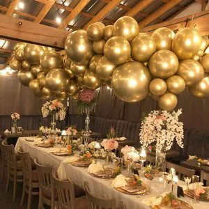 10 Inch Wholesale Party Decorations Happy Birthday Metallic Silver Gold Globos Ballons Inflatable Helium Latex Chrome Balloons