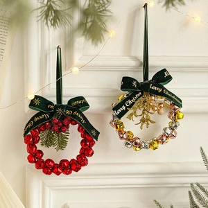 Christmas Door Wreath Xmas Metal Bell Jingle Bell Wreath Ornament Xmas Front Door Christmas Jingle Bell Wreath