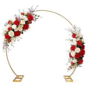 Wedding Round Arch Background Frame Decoration Cherry Blossom Arch Semicircular Wedding Setup Prop Balloon Arch Iron Frame