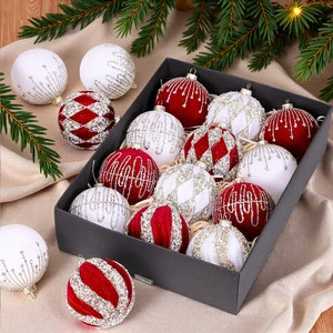 8cm Diameter Christmas Balls 12Pcs A Box Of Christmas Balls Christmas Tree Pendant Holiday Decorations.