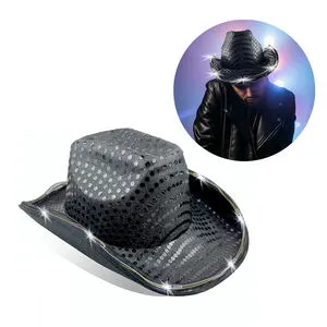 Unisex Adults TPE & Polyester LED Light Cowboy Hat For Halloween Christmas & Birthday Parties-Bestseller Novelty