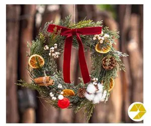 Christmas Wreath Small Size Artificial Rattan Garland Door Hanging Christmas Decoration Needle Wreath Home Office Party Decor