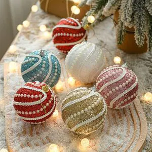 Christmas Balls Pearl Classic Durable Hanging Ornaments for Christmas Tree Decorations Factory Wholesale