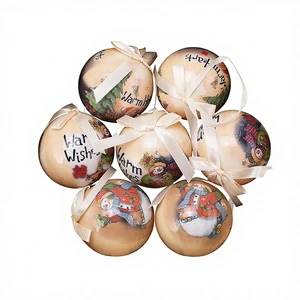 Stock Hot-Selling Hand-Painted Plastic Plated Christmas Balls Tree Ornaments 14 Per Box Model 75-006 Wholesale