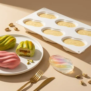 Silicone Mold Pistachio Shape Heat Resistant Non Stick For Mousse Cake French Pastry Dessert Custom Logo For Bakery Chains