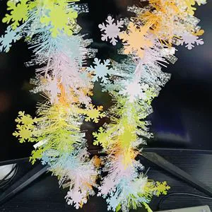 Modern 2m Plastic Durable Snowflake Christmas Garland Wreaths Guaiguo Model Snowflake-001 Factory Wholesale Decoration
