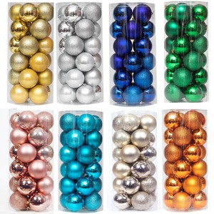3-8CM Classic Christmas Balls 24pcs/Box New Designed Plastic Ball Boxed Christmas Tree Decoration Christmas Ball
