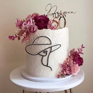 Acrylic Cake Decoration for Women's Facial Art Cake Side Decoration