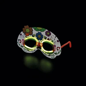 Masked Party Masks & Face Covers (Fluorescent Effect)-Graduation & Valentine's Day Non-Toxic Plastic Outdoor Decorations