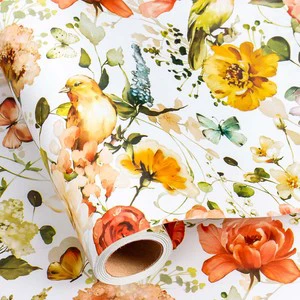 Romantic rose flower gift wrapping paper Color printed rose flower Wedding wrapping paper Valentine's Day gift wrapping paper