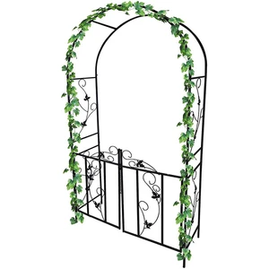 Hot Wedding Arch Outdoor Garden Arched Arbor with Gate for Climbing Plant
