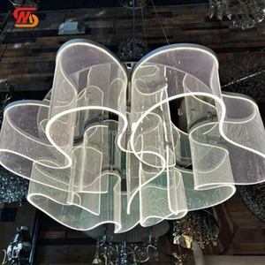 SMOOTH 10ft Ceiling Led Light Flower Shape With Metal Frame for Wedding Hall Ceiling Decor