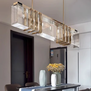 Custom Modern Project Gold Ceiling Lamp Luxury Crystal Chandelier AC Powered Iron Square Rectangle Long Oval for Weddings Hotels