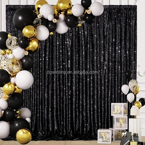 New Arrival Customized Size Luxury Sequin Glitter Modern Elegant Backdrop Curtains Drape Wedding Party Event Photography
