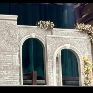 Iron Wedding Arch with Fiber Frame and Fabric Drapery for Indoor/Outdoor Use Wedding Mandap Stage