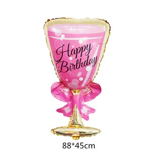 Large Champagne Goblet Cup Foil Balloon Adult Kids Ballons Globos Event Wedding Birthday Party Decorations Supplies
