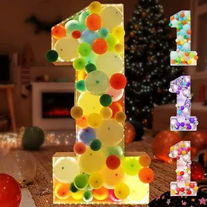 New Products Led Balloon Frame Number 1 Letter Baby Shower Ballon Mosaic Frame Picnic Carnival Party Decoration