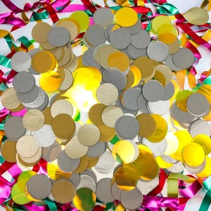 Custom Iridescent Film Tissue Paper Glitter Confetti DIA. 2.5cm 250g/pack Graduation Christmas New Year Easter Festival Parties