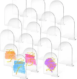Wholesale Custom Print Sublimation Blank Clear Arch Acrylic Sign Wedding Table Numbers Sign with Stand