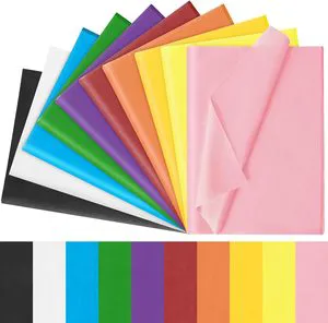 Colored Tissue Paper for Gift Bags Wrapping, Art Tissue Paper Bulk for Weddings Birthday Party Crafts Decoration