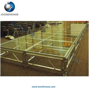 Event Stage Factory Portable Transparent Tempered Glass Acrylic Truss Stage Wedding Stage Decoration For Sale
