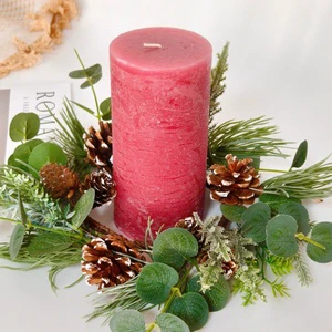 Bulk High Quality Durable Eco-Friendly Faux Flowers Christmas Wreath Door Decoration Artificial Wreath