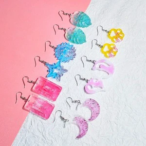 Earring Pendant Silicone Mold Eco-Friendly Non-Toxic UNIMOULD DZ-1 Epoxy Resin Jewelry Making Molds Heart Leaves Moon DIY Charms