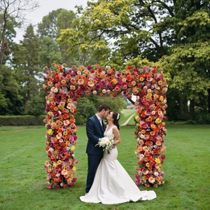 Colorful Artificial Flower Arch Wedding Arch for Wedding Decorations