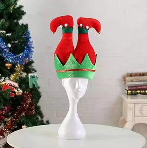 Santa Elf Hat Funny Christmas Hat Novelty Party Costume Cap Wholesale Holiday Headwear Festive Cosplay Accessories Plush Durable