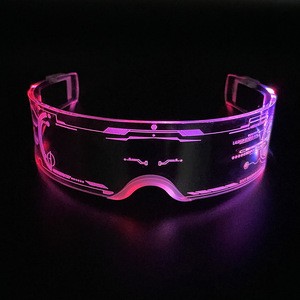 Neon-Glo Cyberpunk Luminous Portable RGB LED Light Up Sunglasses Acrylic Visor Goggles Halloween Party Raves Festivals