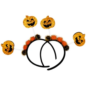 Cross-border New Funny Halloween Pumpkin Skull Unisex Handmade Smiling Face Ghost Headband Party Decoration Props Hair