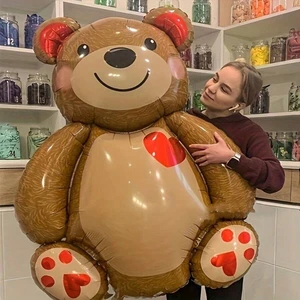 67*91 CM Big Size Aluminum Heart Foil Cartoon Bear Balloon for Wedding Valentines Day Decoration