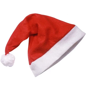 Custom Style Christmas Decoration Red Santa Hats Felt Christmas Hat for Children and Adults