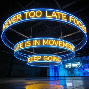 1 Pcs 360 Acrylic Round Custom LED Ceiling Letter Neon Bar Chandelier Sign For Dance Academy Party Decor