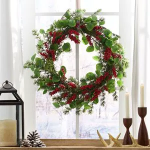25.5 Inch Christmas Wreath for Indoor Outdoor Front Door Decor Winter Wreaths for Indoor Outdoor Christmas Christmas Wreath