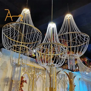 Wedding Decorations Crystal Chandelier Modern Hanging Pendant Lights Led Ceiling Decorative Luxury Hotel Party Lighting